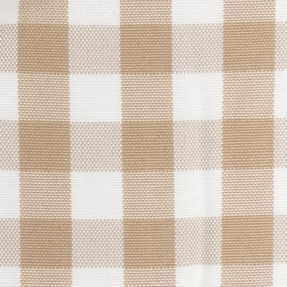 Checkered Buffalo Check U Shaped Memory Foam 17" x 16" Chair Cushions, Taupe/White, 2 Pack