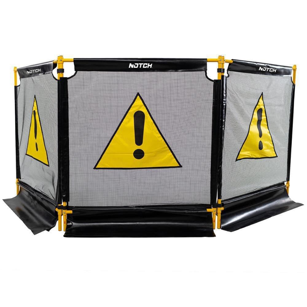 Notch Tri Guard II Heavy-Duty Nylon Coated Durable 3-Section Debris Containment Mesh Barrier for Controlling Chips when Grinding Stumps and Chipping Brush (Total Dimensions: 121” wide x 45.5” high)