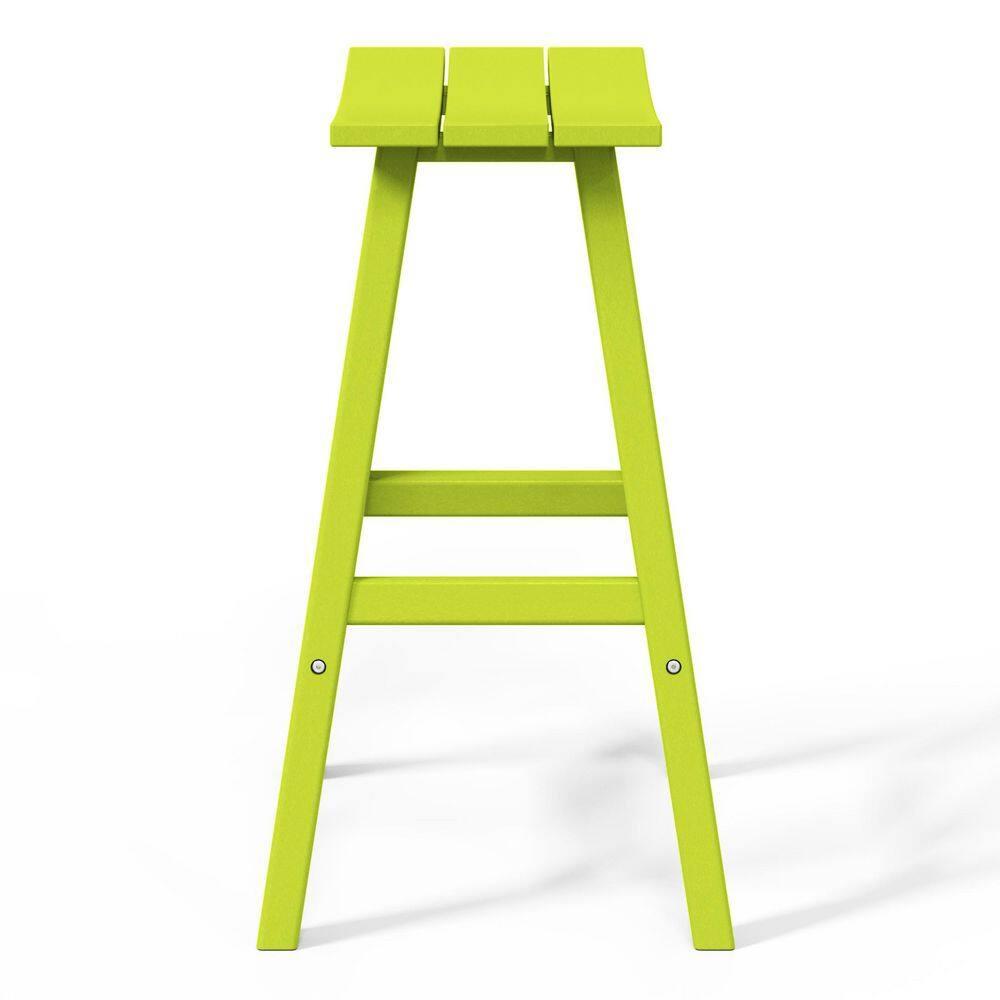 Polytrends  Laguna Hdpe All Weather Outdoor Patio 29" Saddle Seat Bar Stool Lime