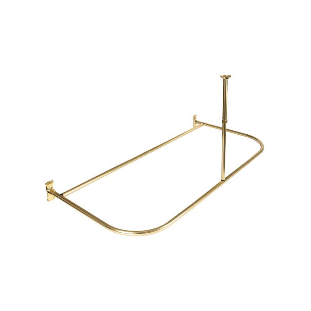 Utopia Alley Aluminum 61" D-Shape Fixed Shower Curtain Rod