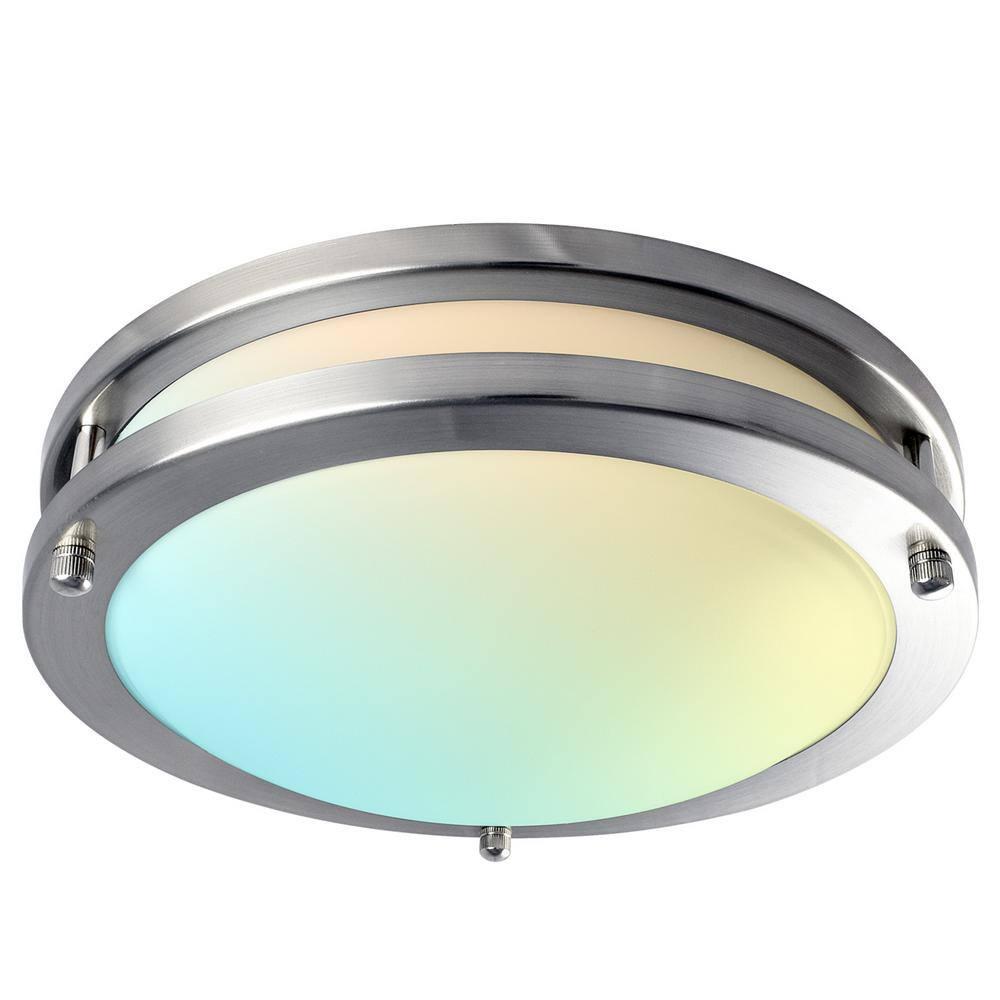Luxrite 10 Inch Dimmable LED Flush Mount Ceiling Light, 14W, Variable Color Temperature, 1050 Lumens