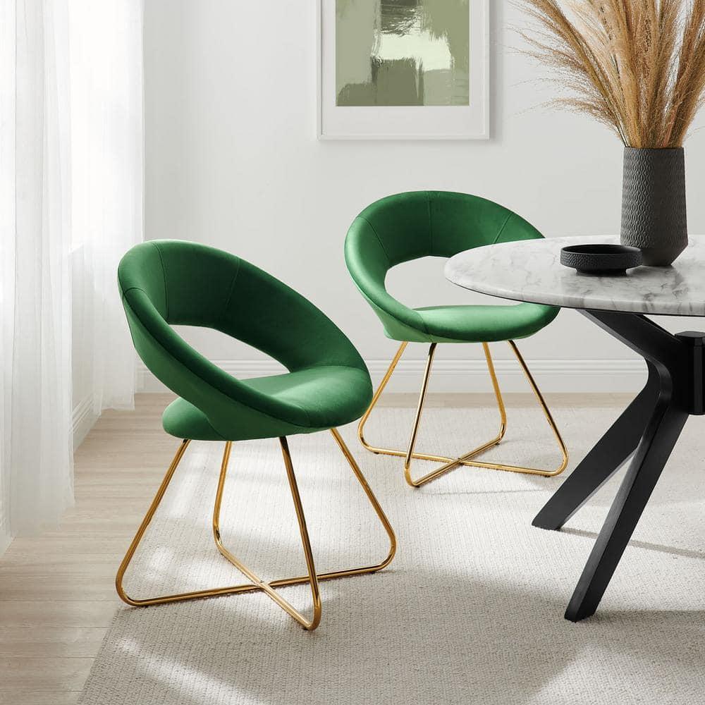 Modway Nouvelle Upholstered Fabric Dining Chair Set of 2 | Wayfair