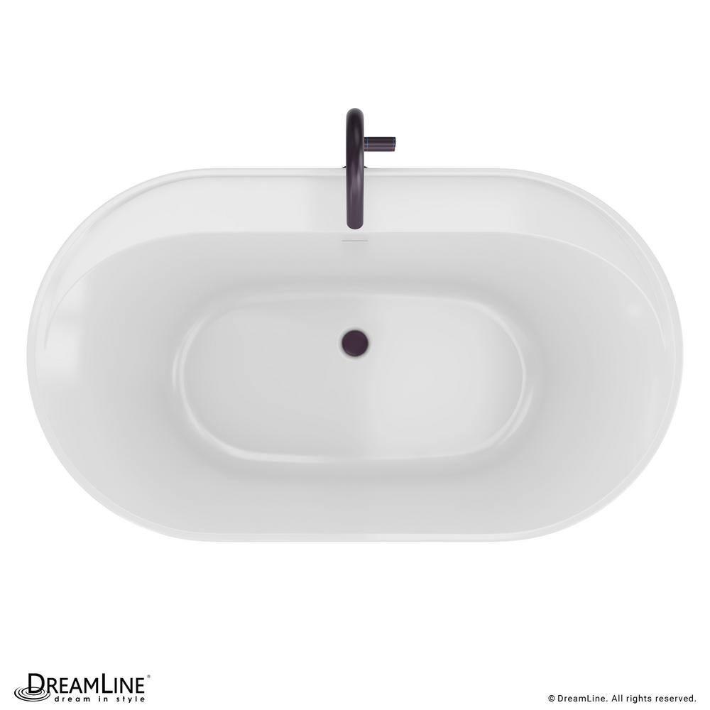 DreamLine BT63X3460C06 Essence 60-1/4 in. L x 34-1/4 in. W x 23-5/8 in. H Freestanding Acrylic Bathtub