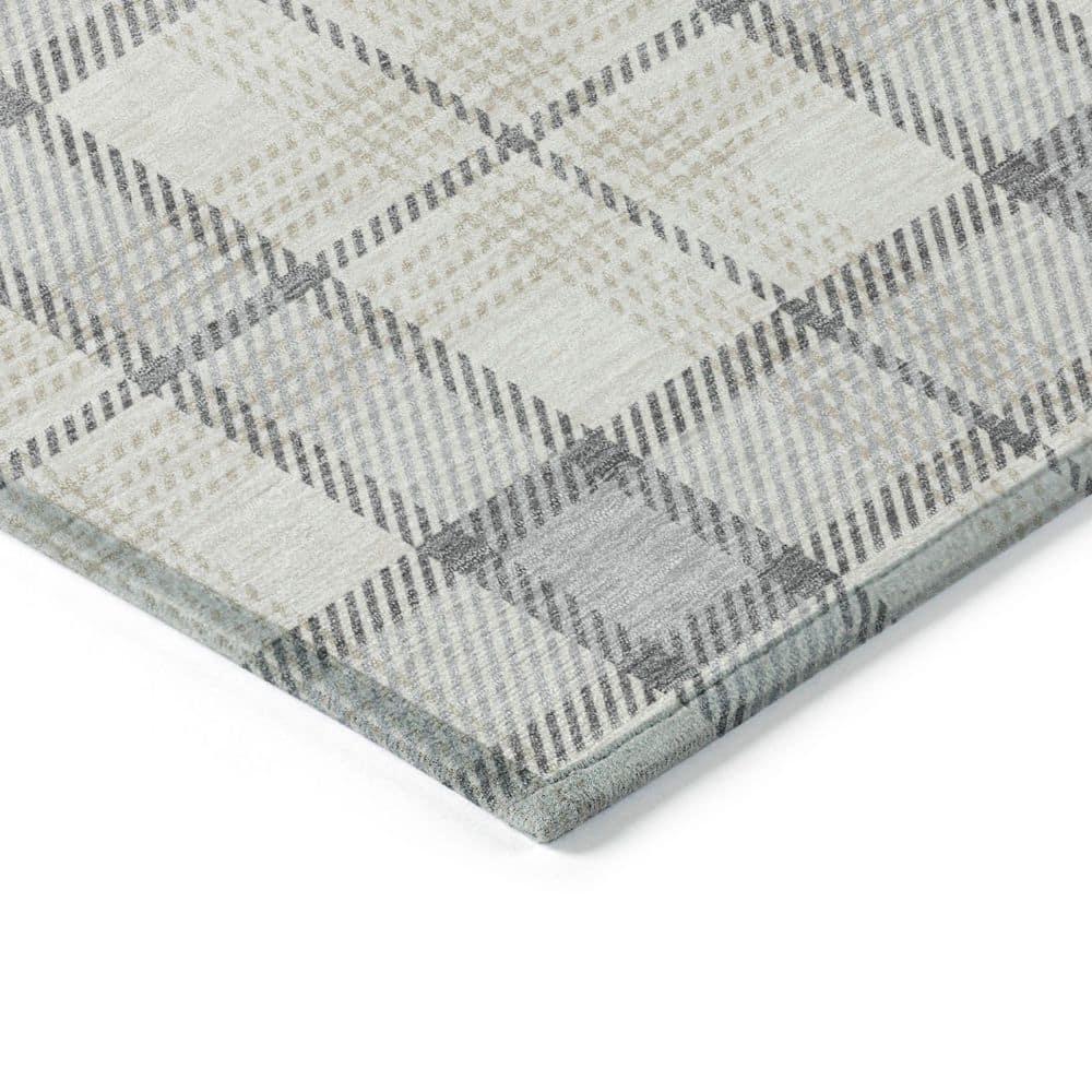 Machine Washable Indoor/Outdoor Chayden ACN1052 Silver Rug