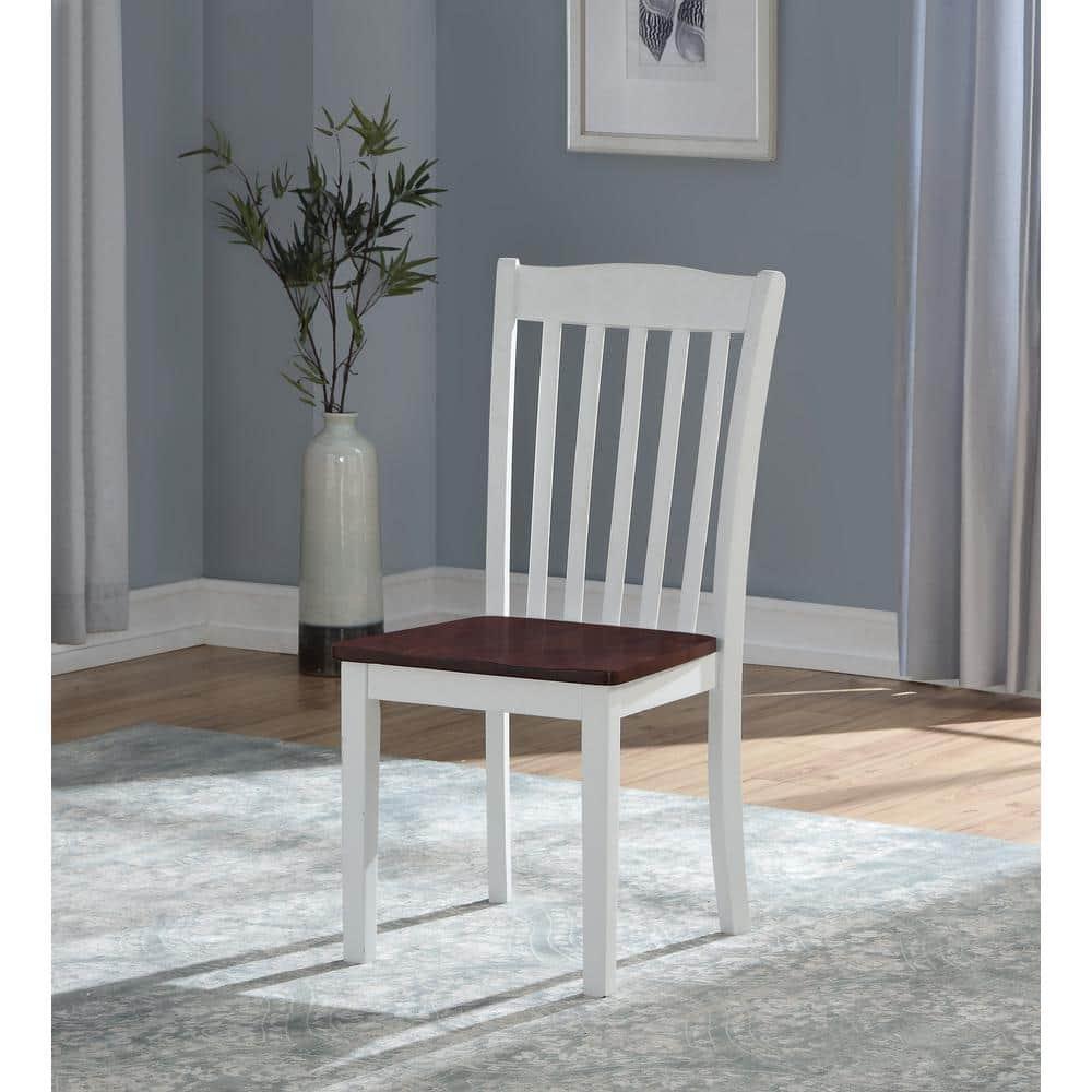Acme Furniture Green Leigh Dining Chairs White/Walnut Finish