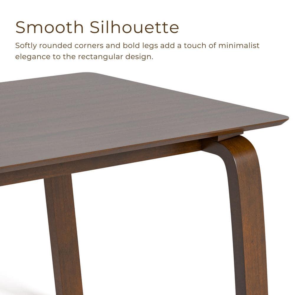 HOMES: Inside + Out 71" Forest Wisp Mid-Century Modern Rectangle Dining Table Seats 6 Walnut