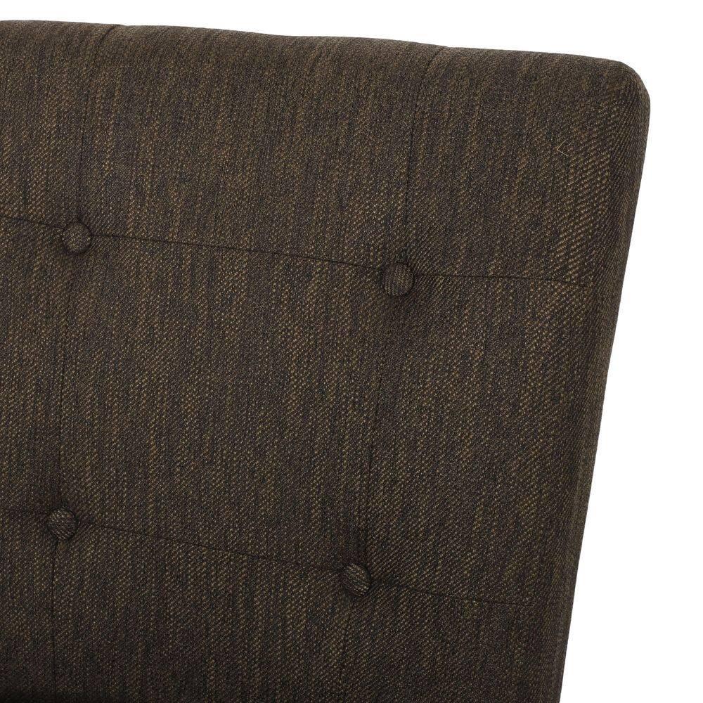 Noble House Darke Fabric Button Tufted Counter Stools, Set of 2, Brown and Weathered Brown