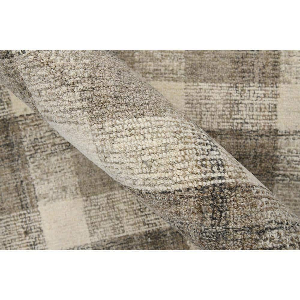 Tartan 4 x 6 Sand Plaid Pattern Area Rug for High Traffic Living Room Dining Room Bedroom