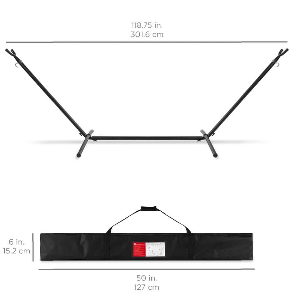 Knutsford 2-Person Brazilian-Style Cotton Double Hammock with Stand Set w/ Carrying Bag