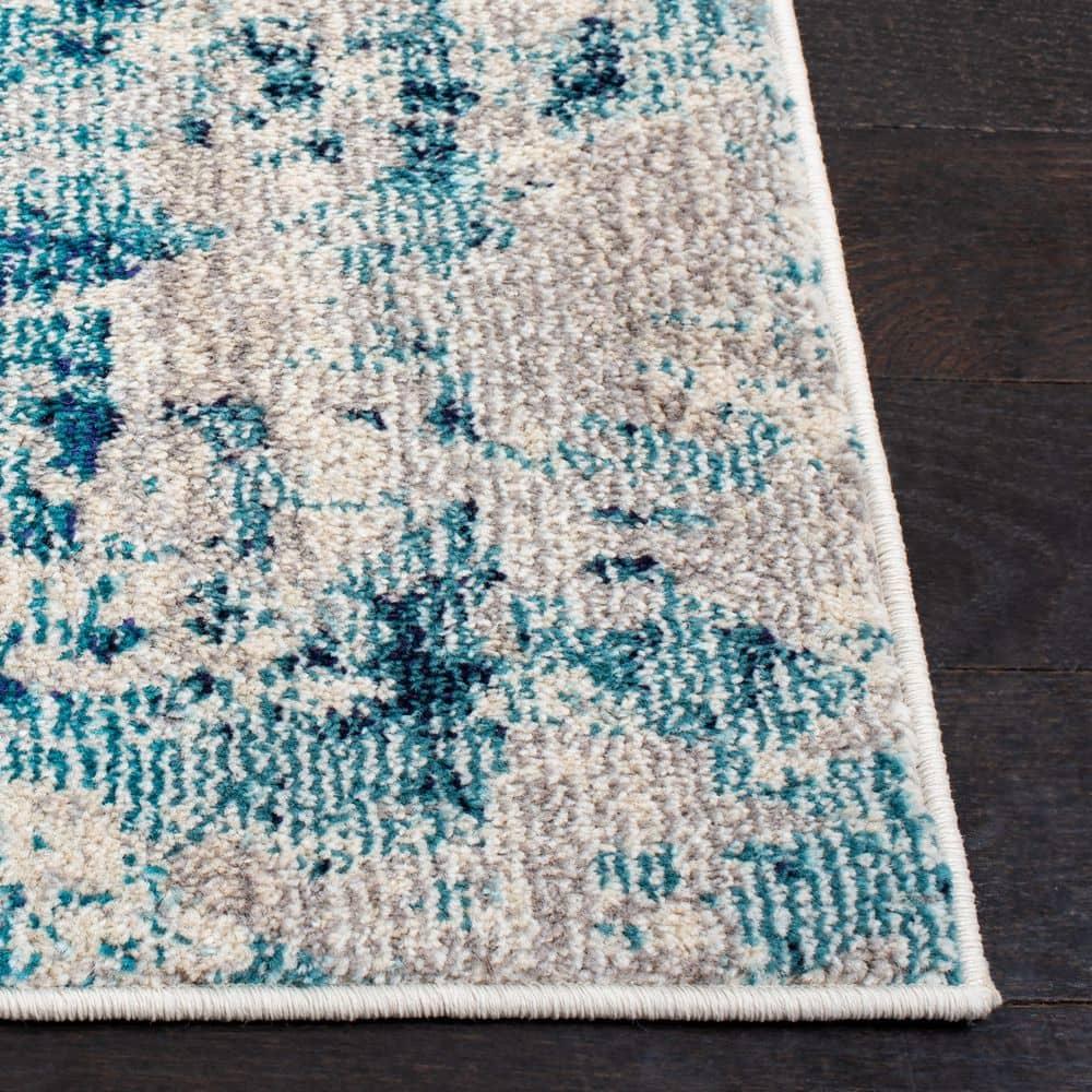 Madison MAD471 Power Loomed Indoor Area Rug - Ivory/Turquoise - 8'x10' - Safavieh
