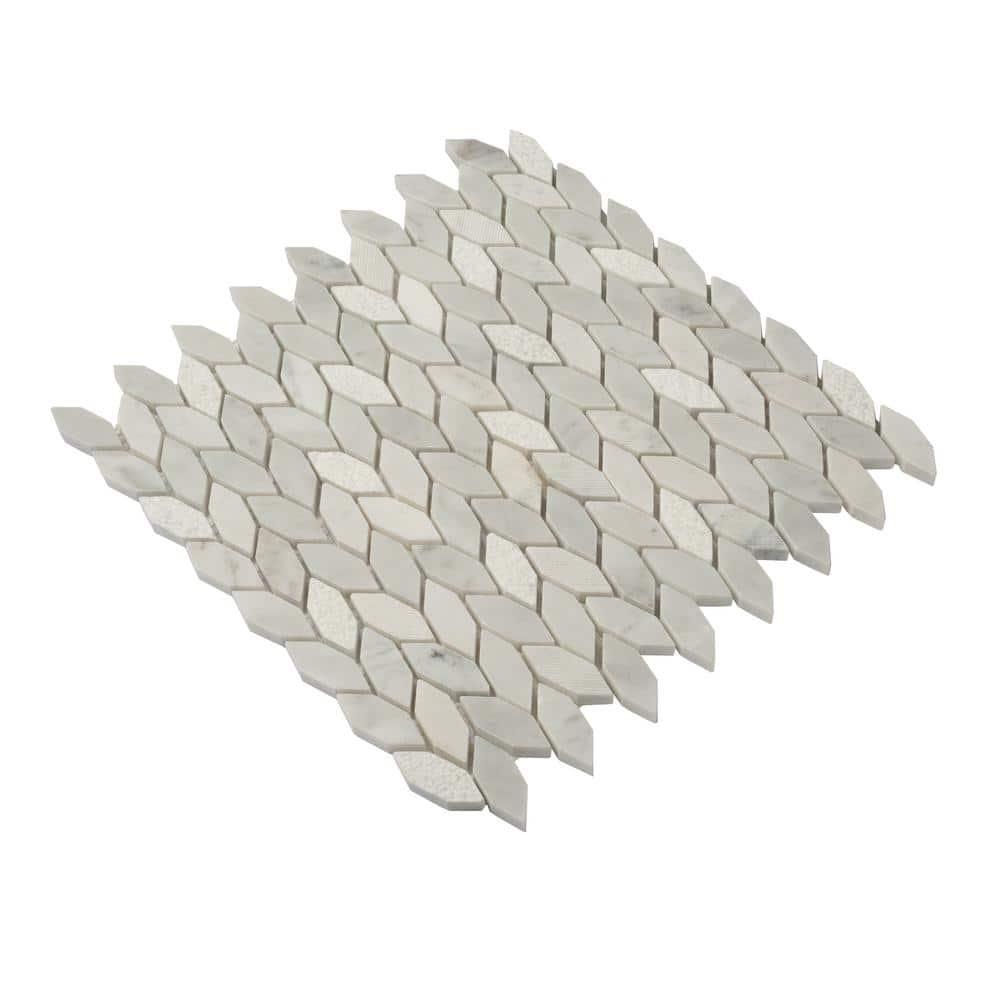 Apollo Tile 11.8 x 12 Wooden Marble Novelty Mosaic Tile