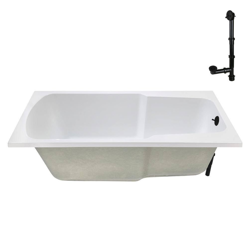 60'' x 32'' Acrylic Soaking Drop-In Bathtub, Drain Included
