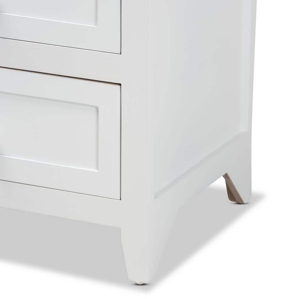 Baxton Studio Karsen Modern and Contemporary White Finished Wood 2-Drawer Nightstand,Wholesale Interiors