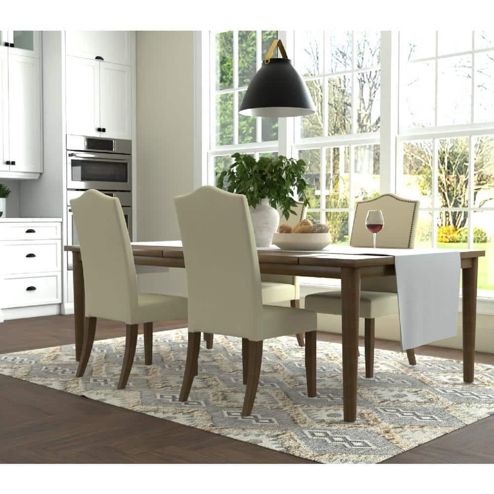 Carolina Living Romero Parson Chair - Harvest Oak - Linen Upholstery