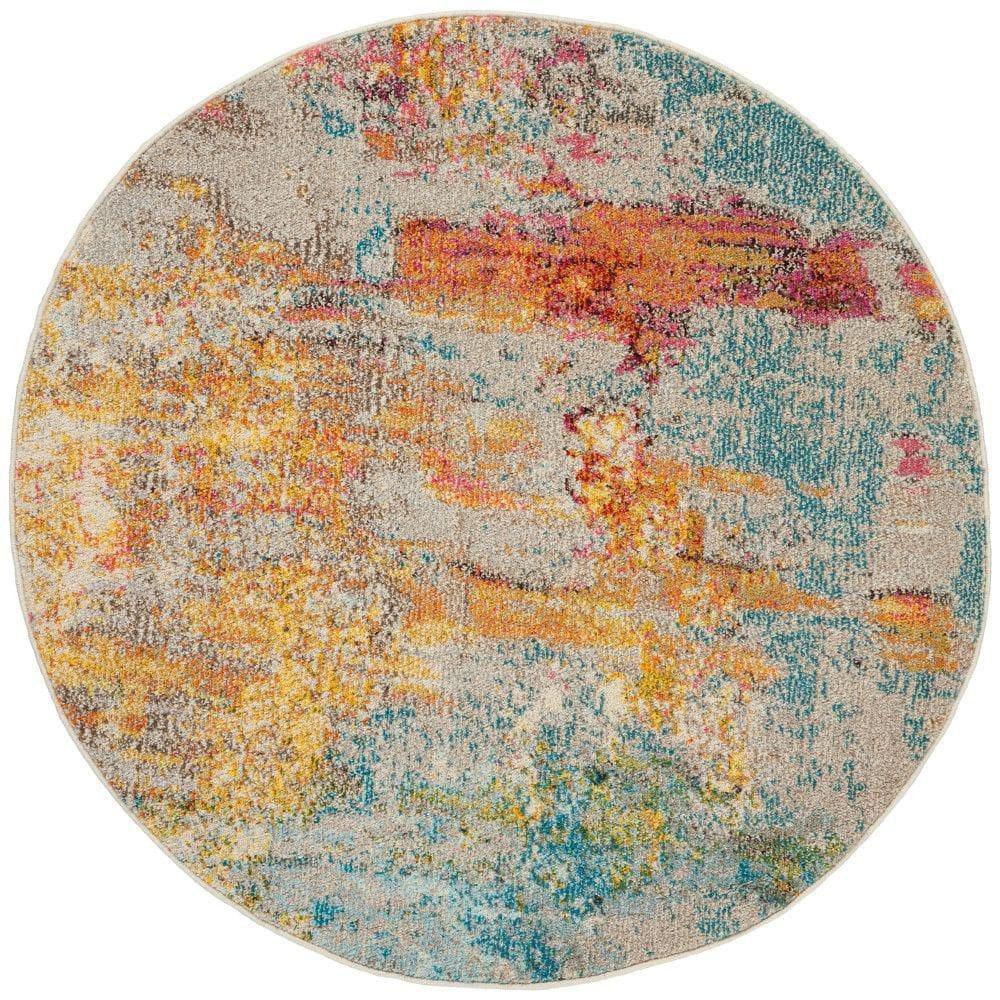Nourison Celestial CES02 Sealife Area Rug 4' x ROUND