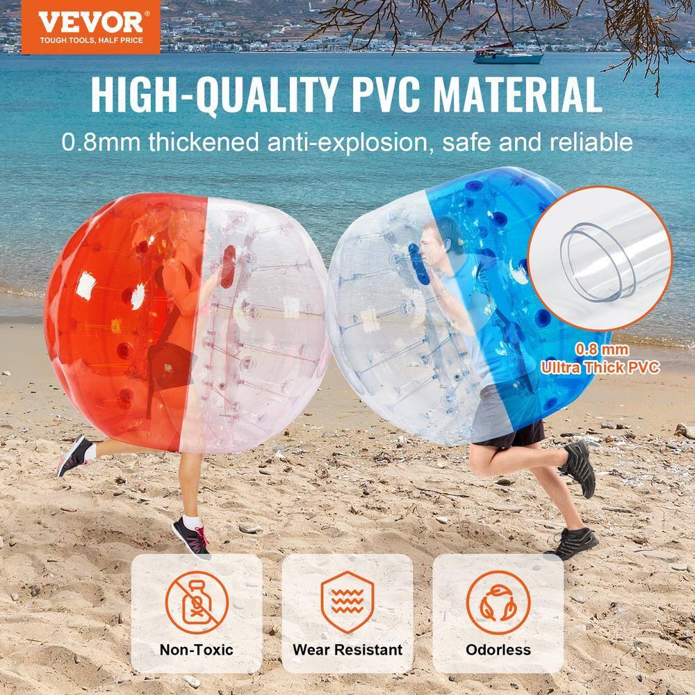 VEVOR Inflatable Bumper Balls 2-Pack, 5FT/1.5M Body Sumo Zorb Balls for Teen & Adult, 0.8mm Thick PVC Human Hamster Bubble Balls