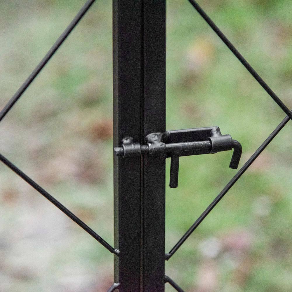 Black Metal Garden Arch Arbor Trellis with Gate for Outdoor Decoration