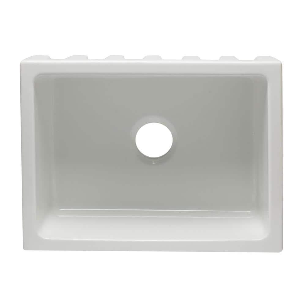 24'' L Flush Single Bowl Fireclay Kitchen Sink