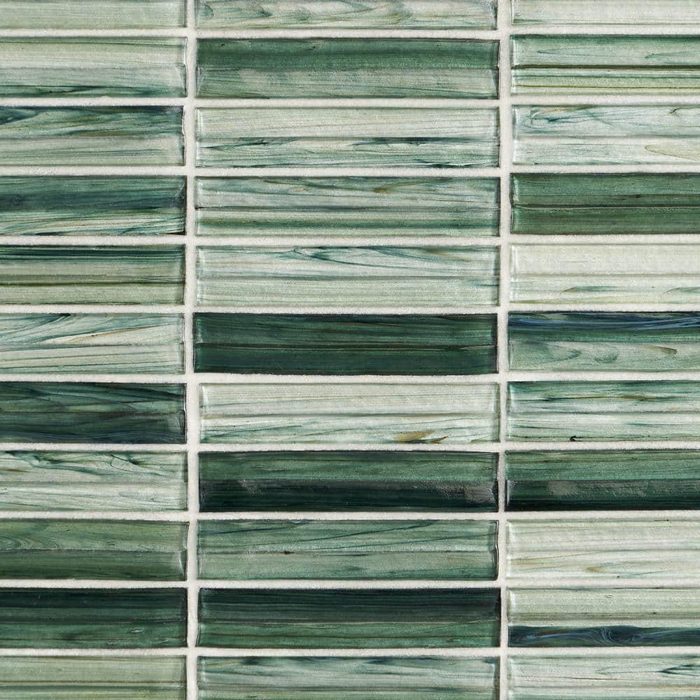 Tara Stacked 11.61" x 11.73" Molten Glass Mosaic Wall Tile (0.95 Sq. Ft. / Sheet)