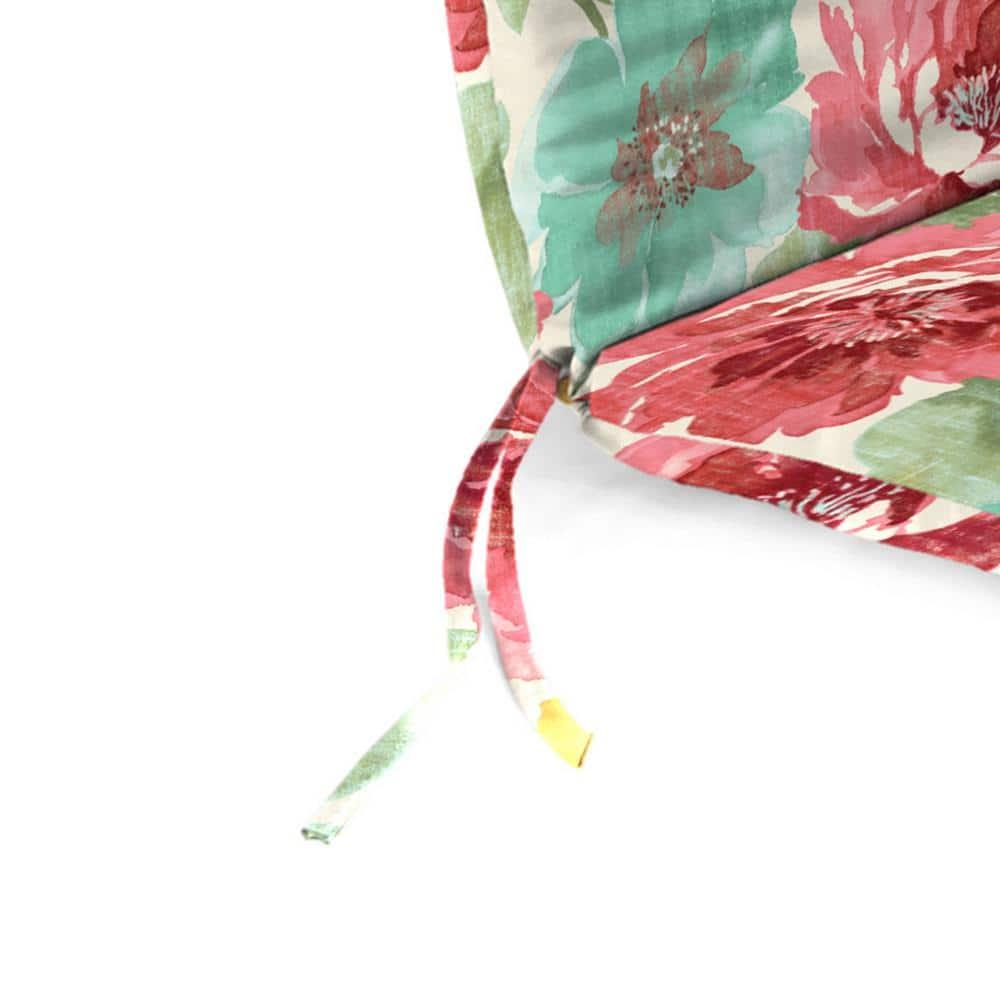Jordan Manufacturing 72" x 21" Muree Beach II Multicolor Floral Rectangular Outdoor Chaise Lounge Cushion with Ties and Hanger Loop
