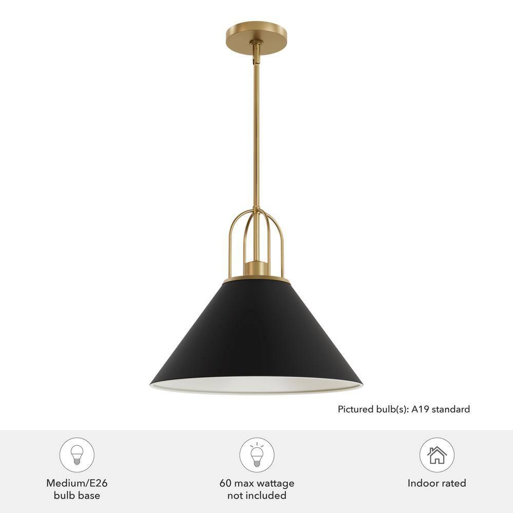 Jasmine Roth Collection + Hunter Jasmine Roth 1 - Light Flat Matte Black Cone Pendant