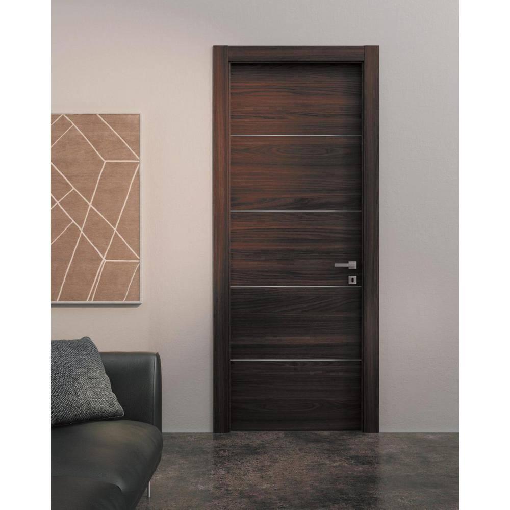SARTODOORS Solid French Door | Planum 2122 Frosted Glass | Single Regular Panel Frame Trims Handle | Bathroom Bedroom Sturdy Doors | Wayfair