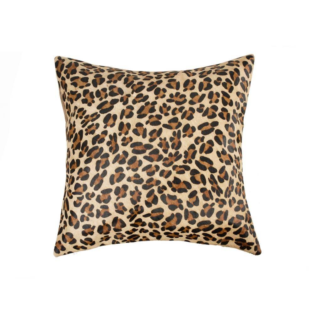 Natural Torino Togo Cowhide Pillow Leopard 18x18 1-Piece