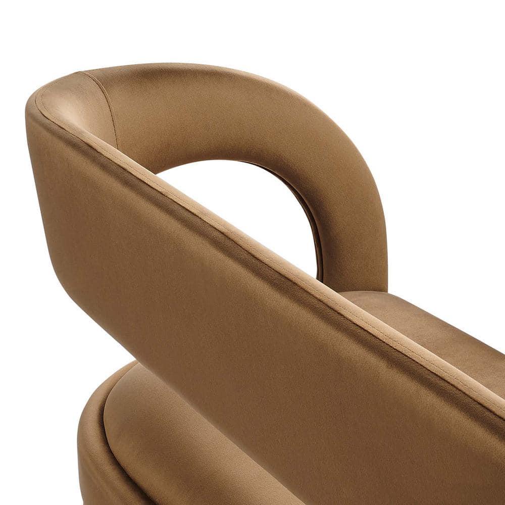 Modway Pinnacle Performance Velvet Accent Bench in Brown
