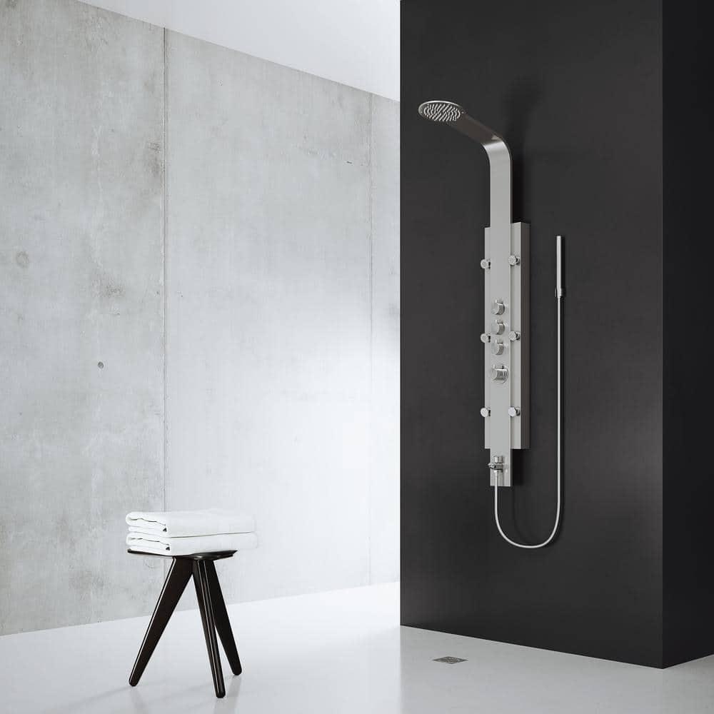Mateo 60" H X 7" W 6-Jet Shower System & Tub Filler with Hand Shower Wand and Rainfall Shower Head