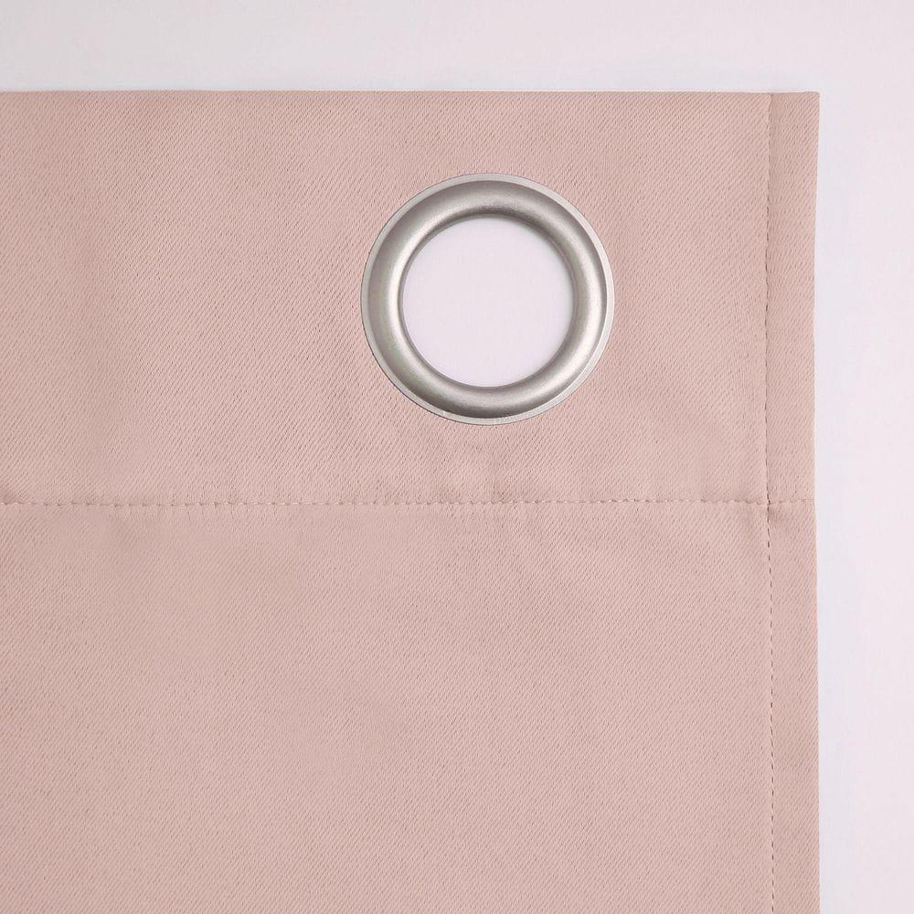 40"x95" Sun Zero Blackout Riley Kids' Bedroom Grommet Curtain Panel Blush: Noise Reduction, Energy Efficient