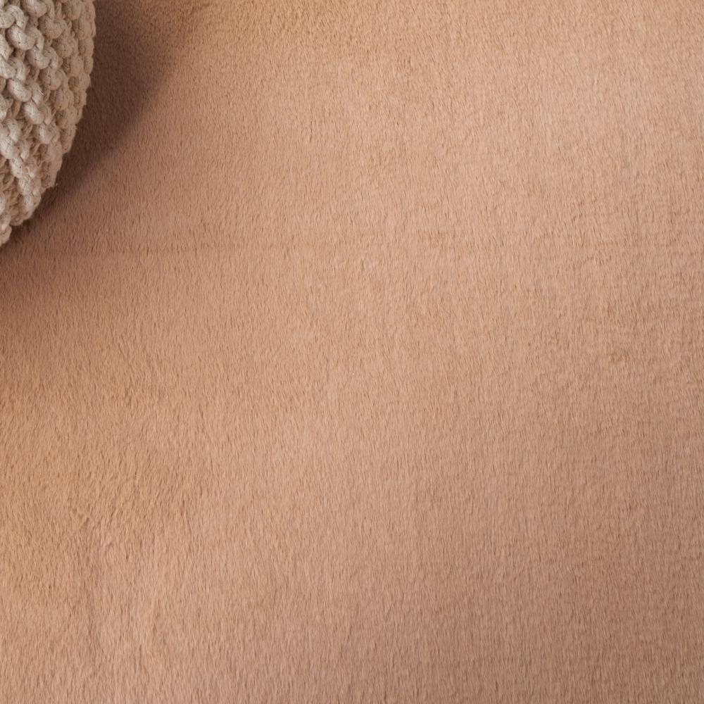 Faux Rabbit Fur FRF500 Power Loomed Machine Washable Indoor Area Rug - Beige - 6'x6' - Safavieh