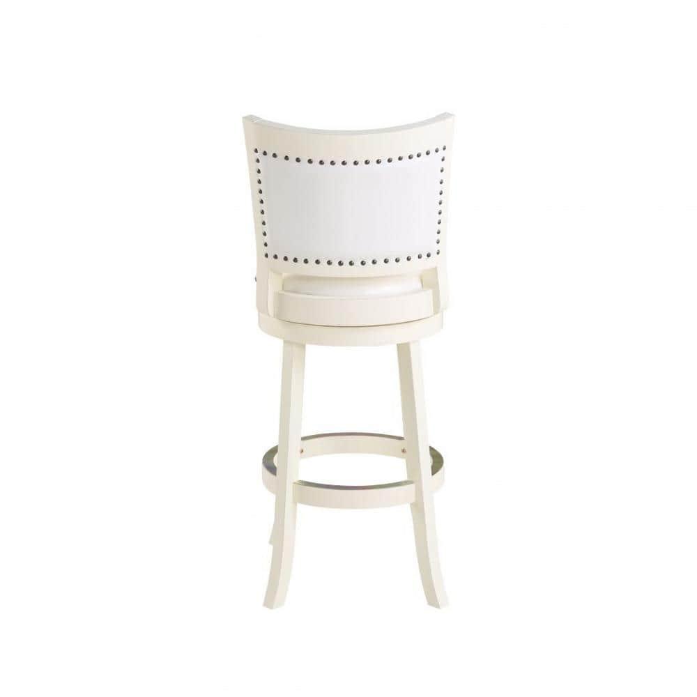 Boraam Bristol 29in. High Back Swivel Wood Kitchen Bar Stool - Buttermilk