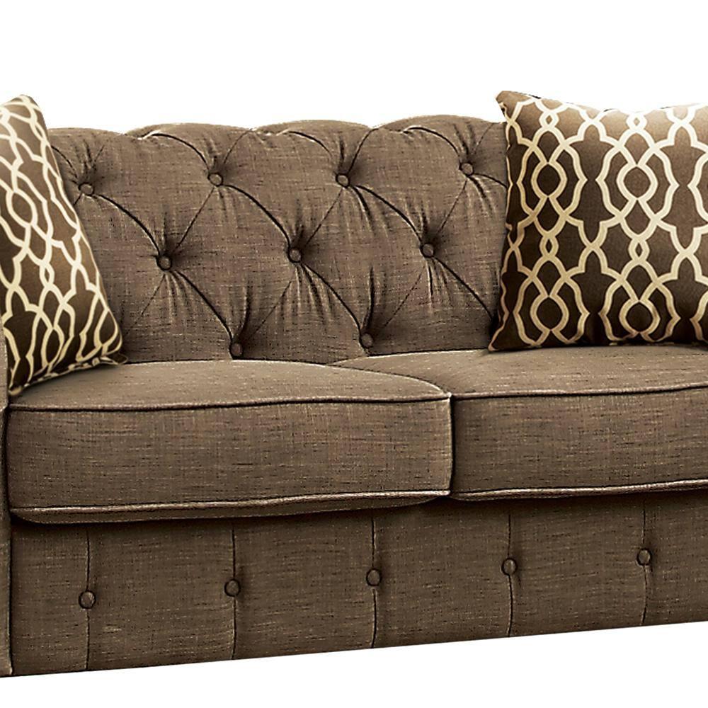 Acme Furniture Aurelia Loveseat w/2 Pillows, Gray Linen