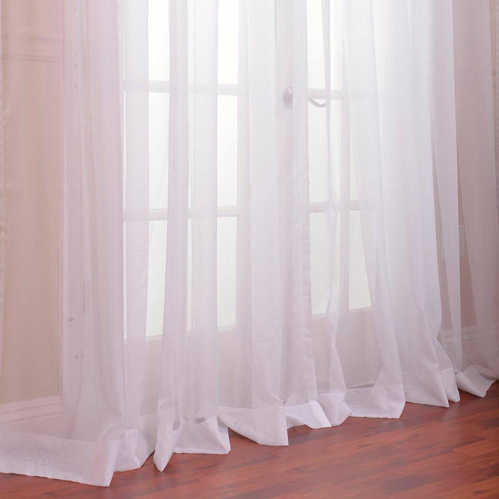 HPD Half Price Drapes SHCH-VOL1-96-SLDW Extra Wide Voile Poly Sheer Curtain (1 Panel), 100 X 96, Solid White