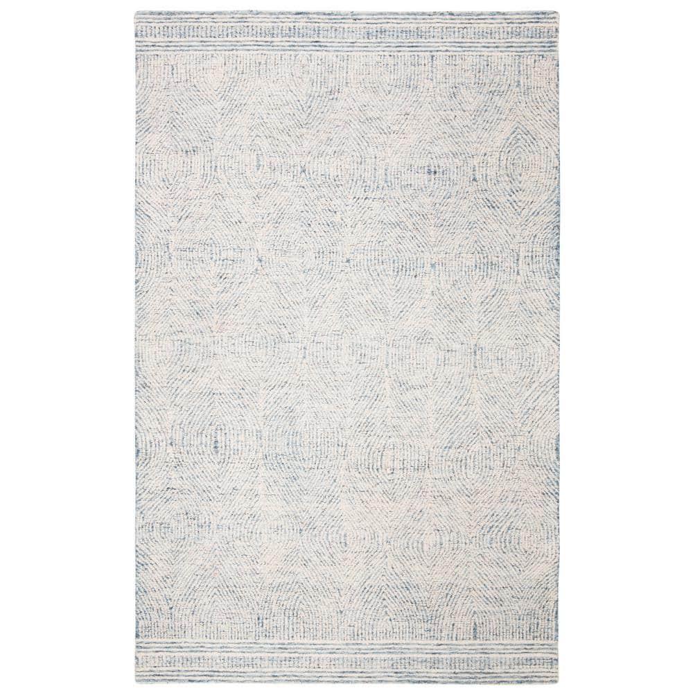 SAFAVIEH Abstract Caelestinus Ogee Wool Area Rug, Ivory/Blue, 11' x 15'