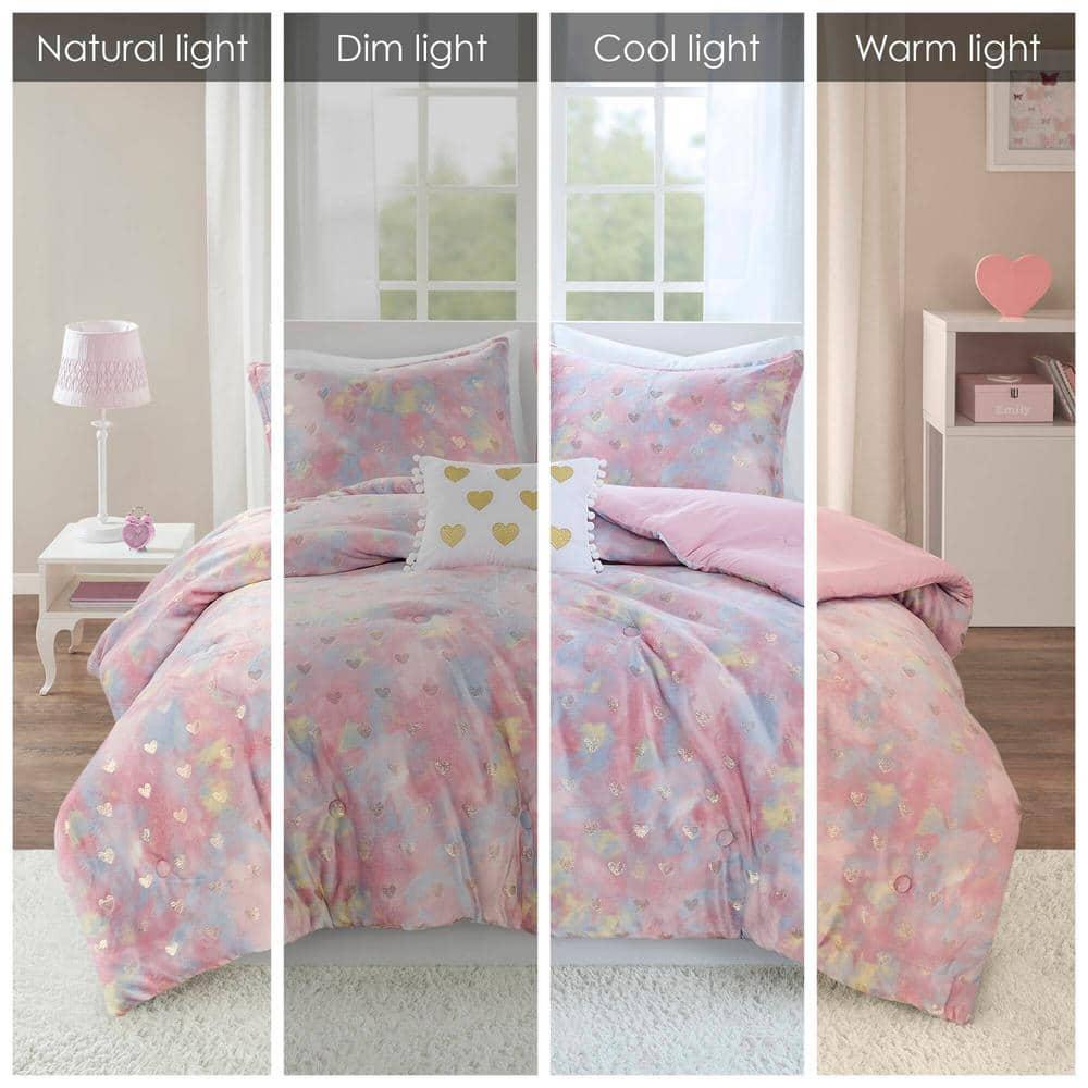 Mi Zone Rosalie Metallic Printed Plush Comforter Set