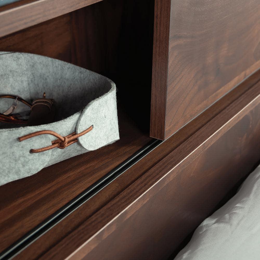 Sauder Full/Queen Harvey Park Headboard Grand Walnut: MDF Bookcase Design, Storage, CARB Certified