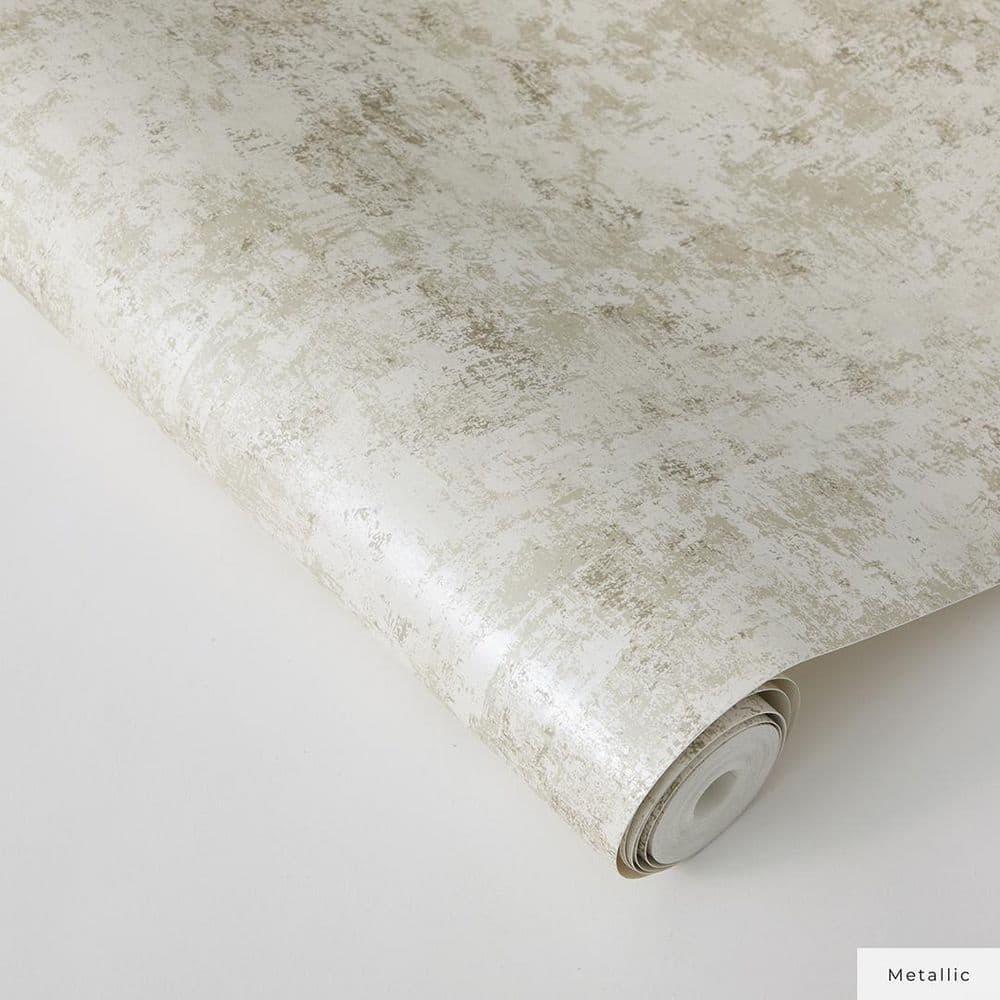 Tempaper & Co. Distressed Gold Removable Peel and Stick Wallpaper, Pearl Leaf, 28 sq ft