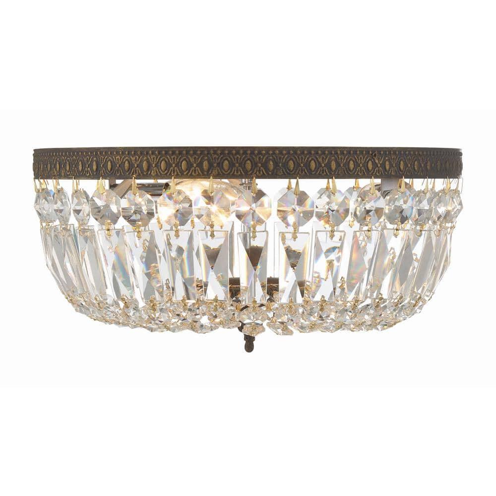 Crystorama Lighting Ceiling Mount 3 - Light Flush Mount in  English Bronze