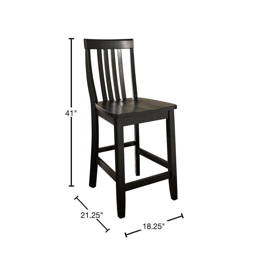 Set of 2 24" School House Counter Height Barstools, Solid Hardwood, Footrest - Crosley