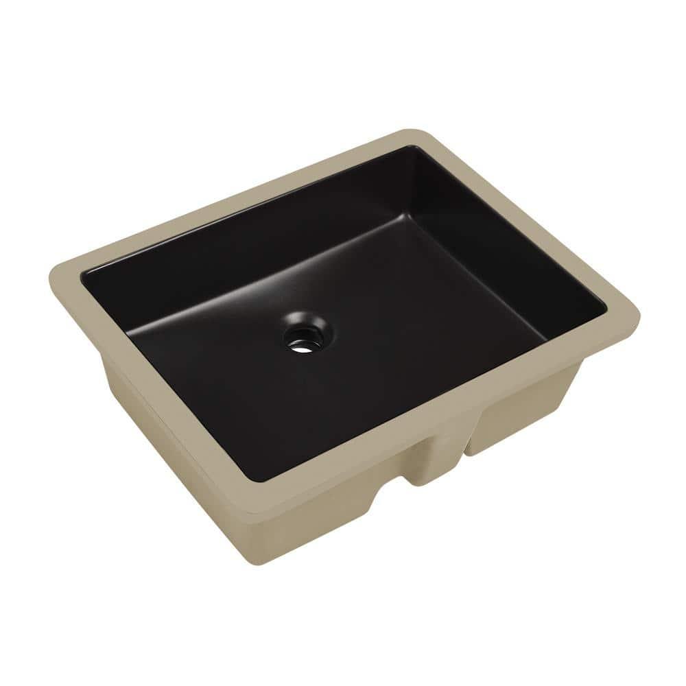 DeerValley Ursa 20" X 15.6" Rectangular Vitreous China Undermount Bathroom Sink with Overflow