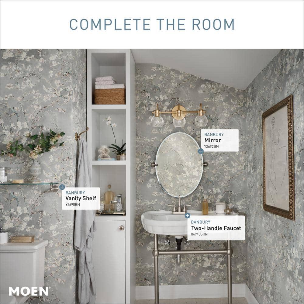 Moen Moen Banbury 4 in. Centerset Double Handle Bathroom Faucet 84943SRN
