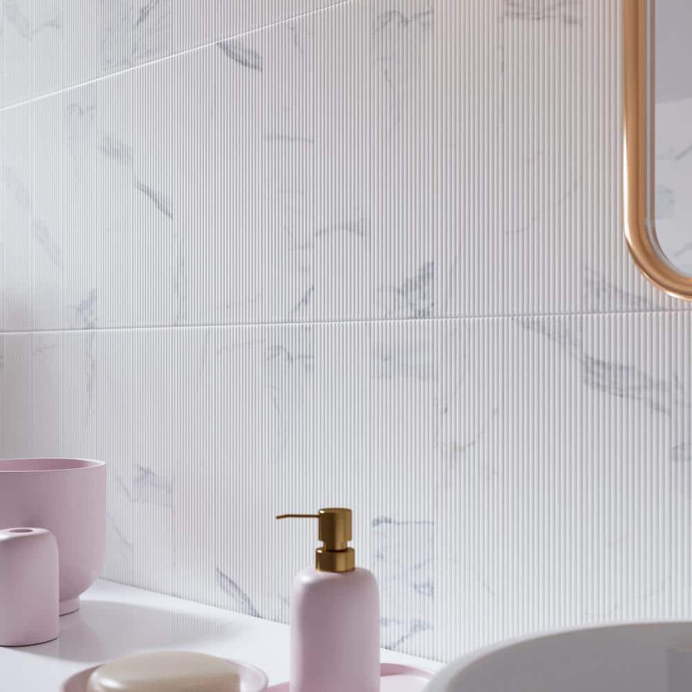 Supreme Tile Paloma Calacatta 2.95 in. X 11.81 in. Ceramic Subway Wall Tile