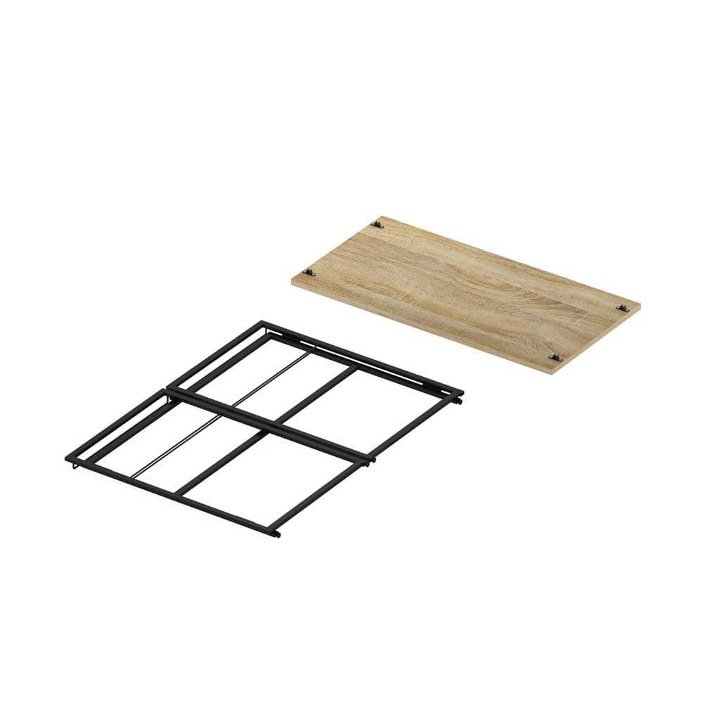 Furinno Riau No Tool Metal Frame Computer Desk, Sonoma Oak/Black