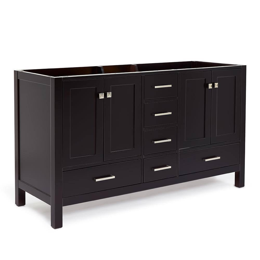 Ariel A061d-Bc Cambridge 60" Double Free Standing Vanity Cabinet Only - Brown