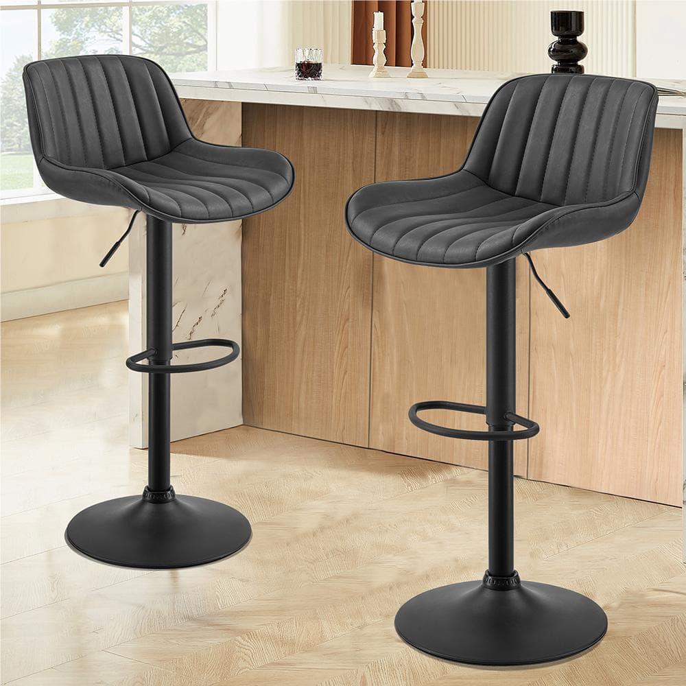 17 Stories Set of 2 Open Backrest Adjustable Swivel Barstools