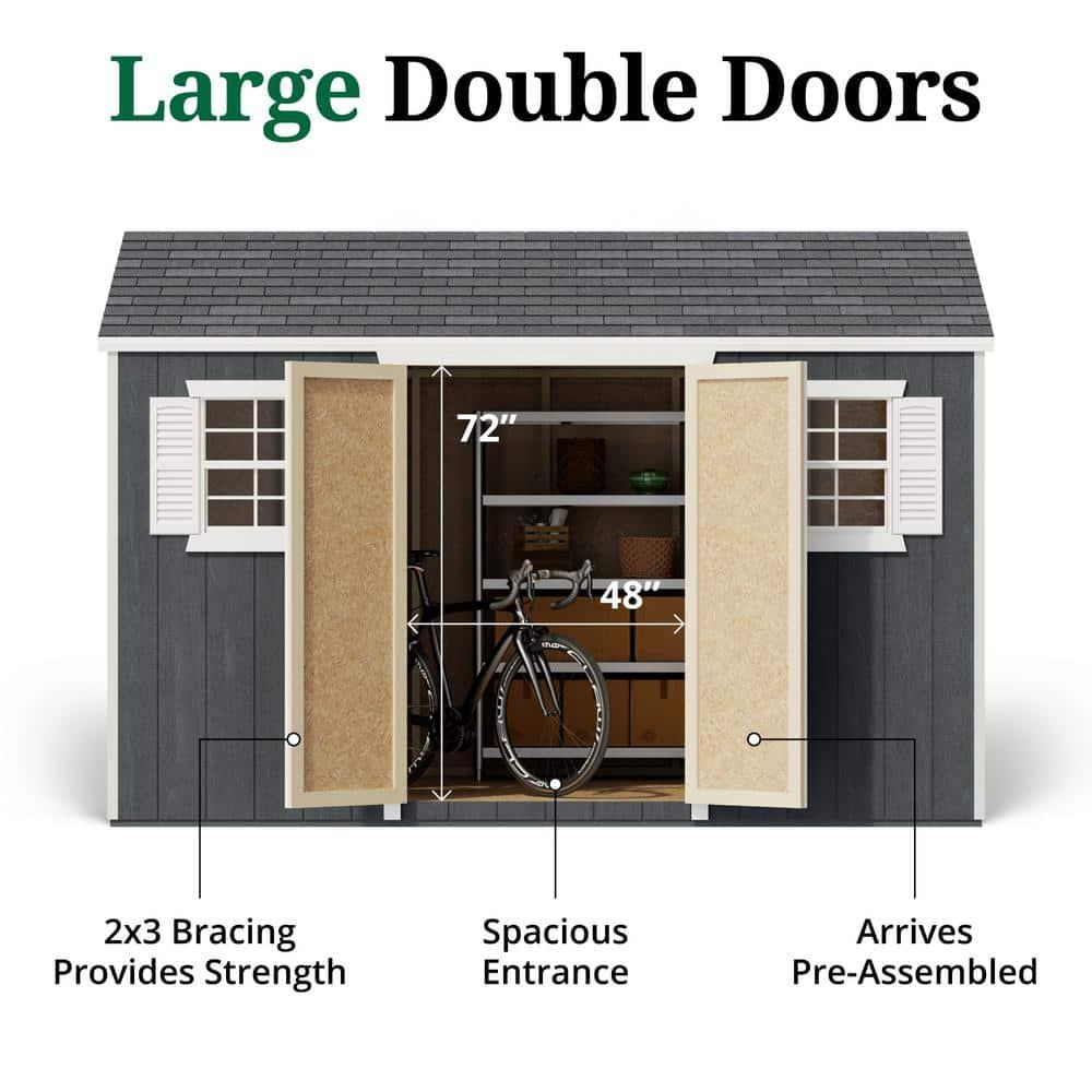 Little Cottage Co. 8x12 Value Workshop Shed with Operable Windows, Outdoor Wood Storage Do-It-Yourself Precut Kit