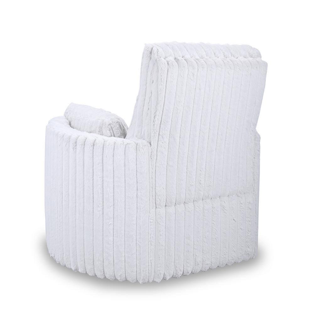 New Classic Furniture Embrace Fabric Swivel Accent Chair, White