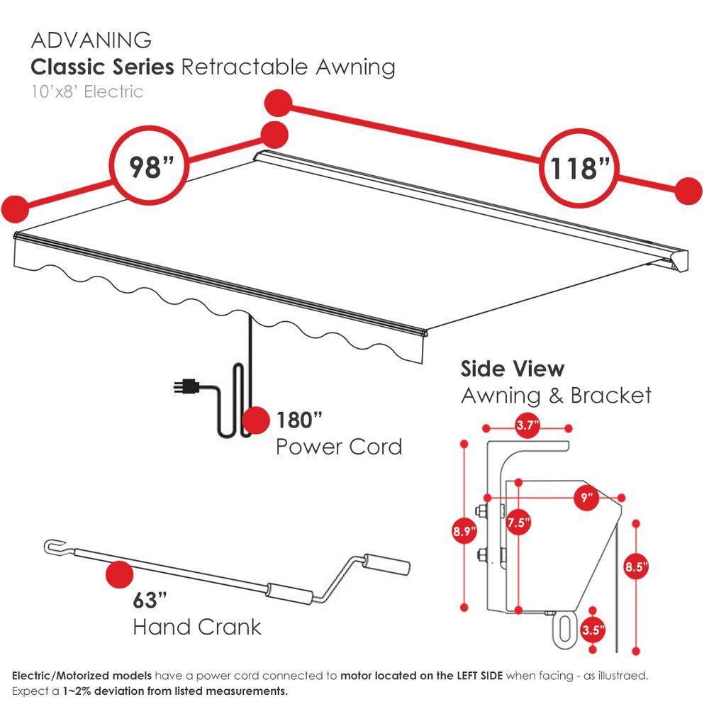 Advaning Classic Motorized Retraction Slope Patio Awning