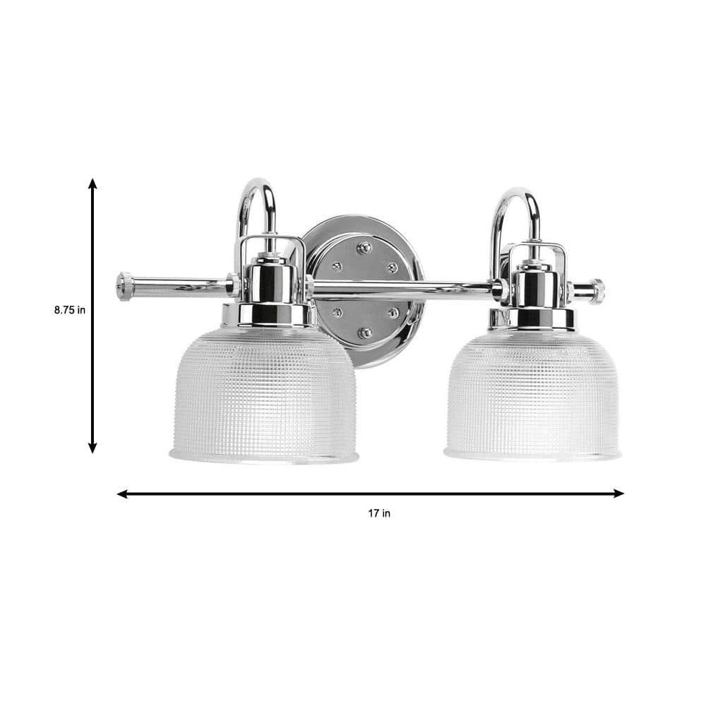 Rosser 2 Light Transparent Dimmable Vanity Light